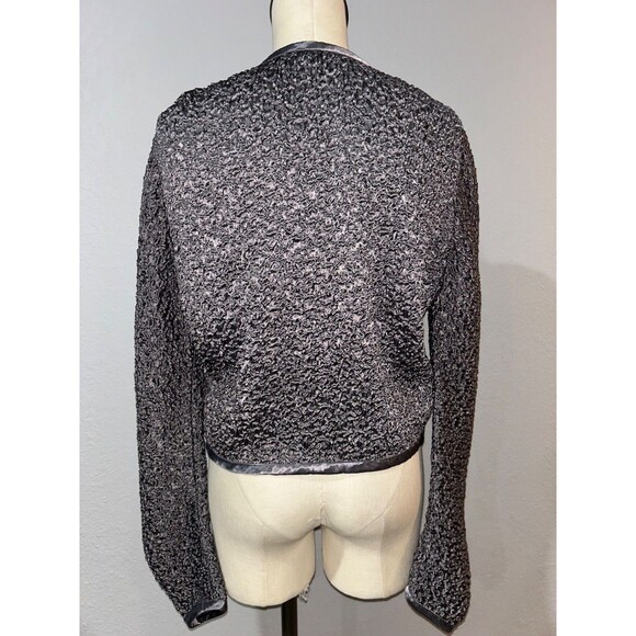 Double D Ranch Women’s Satin Crinkled Jacket size M Silver Western Cowgirl - Picture 7 of 9